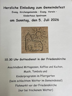 Einladung zum Gemeindefest 